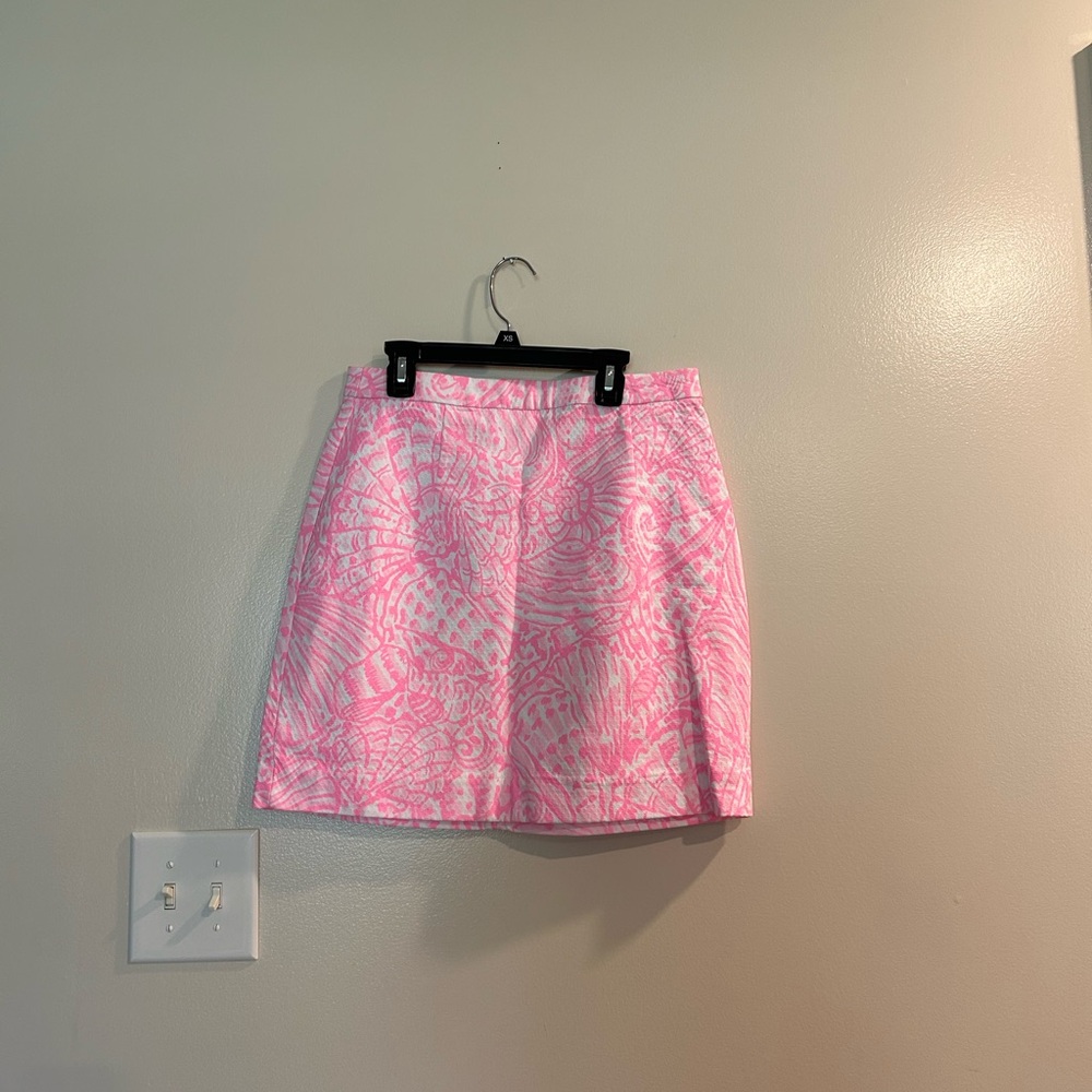 Lilly Pulitzer Pink & White Printed Mini Skirt